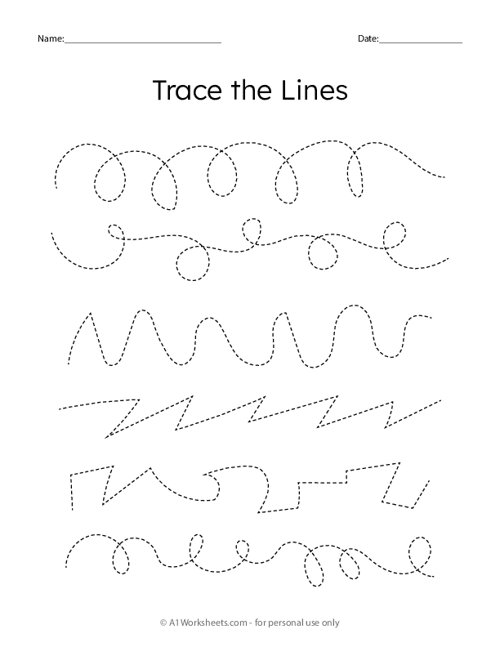 Trace the Lines Printable