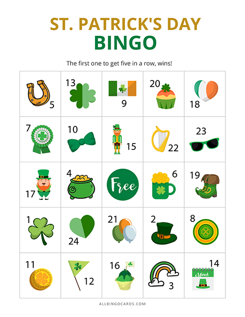 Fun St. Patrick’s Day Bingo Game