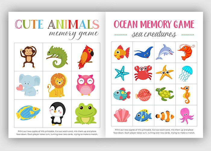 Free Ocean Memory Game Printable