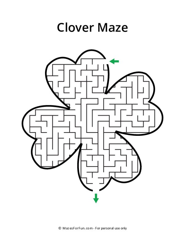 Free Printable Clover Maze