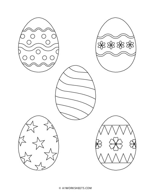 Blank Easter Eggs Coloring Sheet