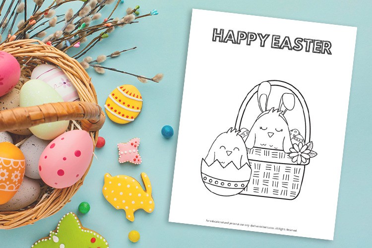 Easter Basket Coloring Sheets