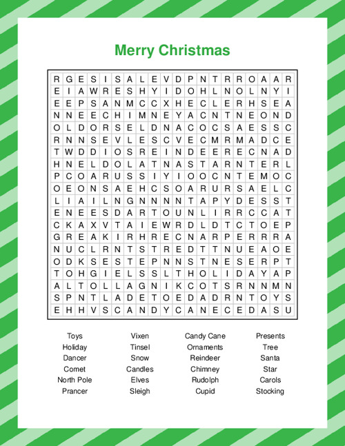 Make your Own Christmas Word Search Puzzle