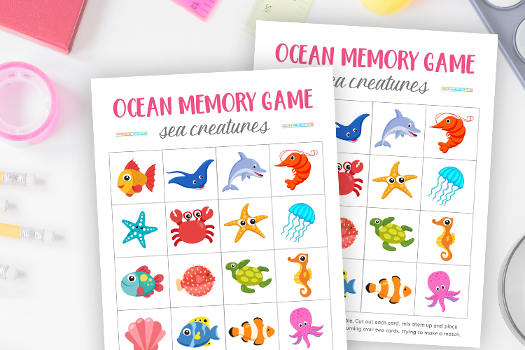 Ocean Memory Game for Kids