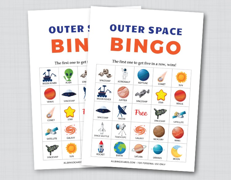 Outer Space Bingo Printable