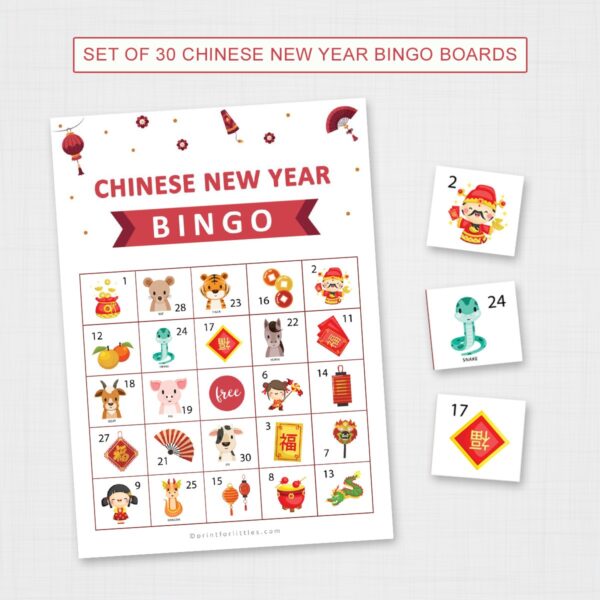 Chinese New Year Bingo Cards Printable