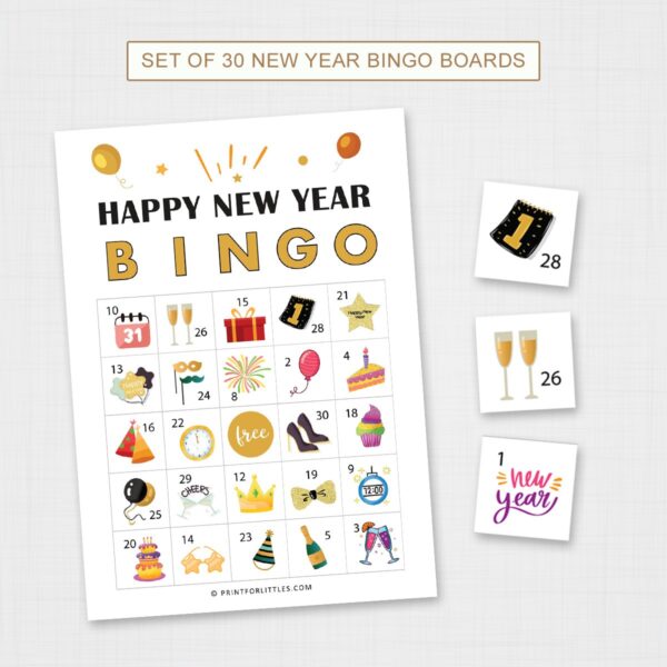 Printable New Year Bingo Cards
