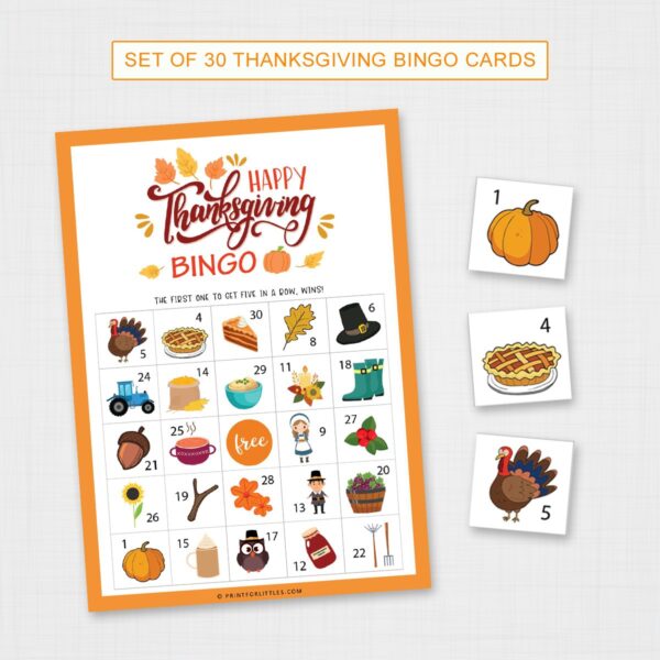 Thanksgiving Bingo Cards Printable