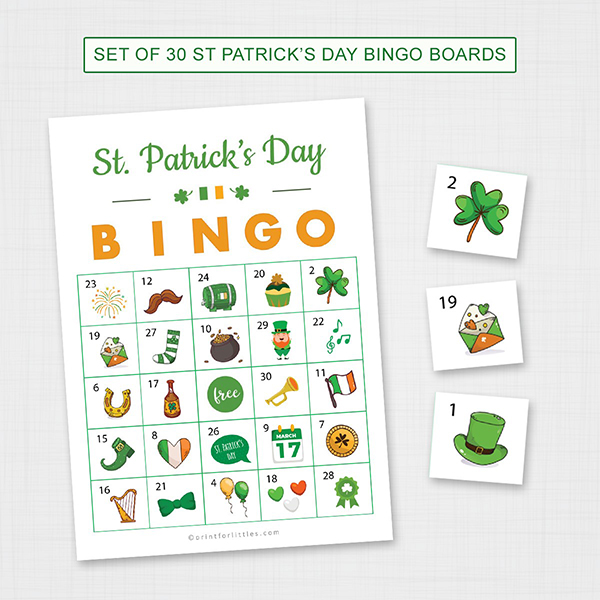 St. Patrick's Day Bingo Printable Cards